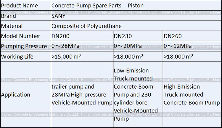 SANY Piston with Guiding Ring DN200 DN230 DN260