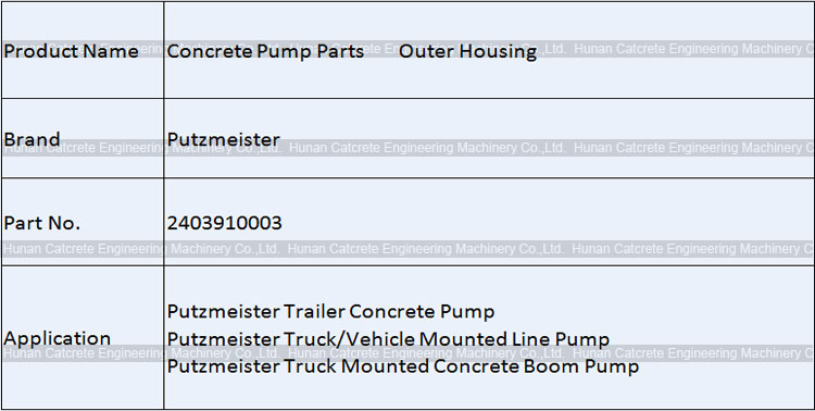 Putzmeister Outer Housing 2403910003